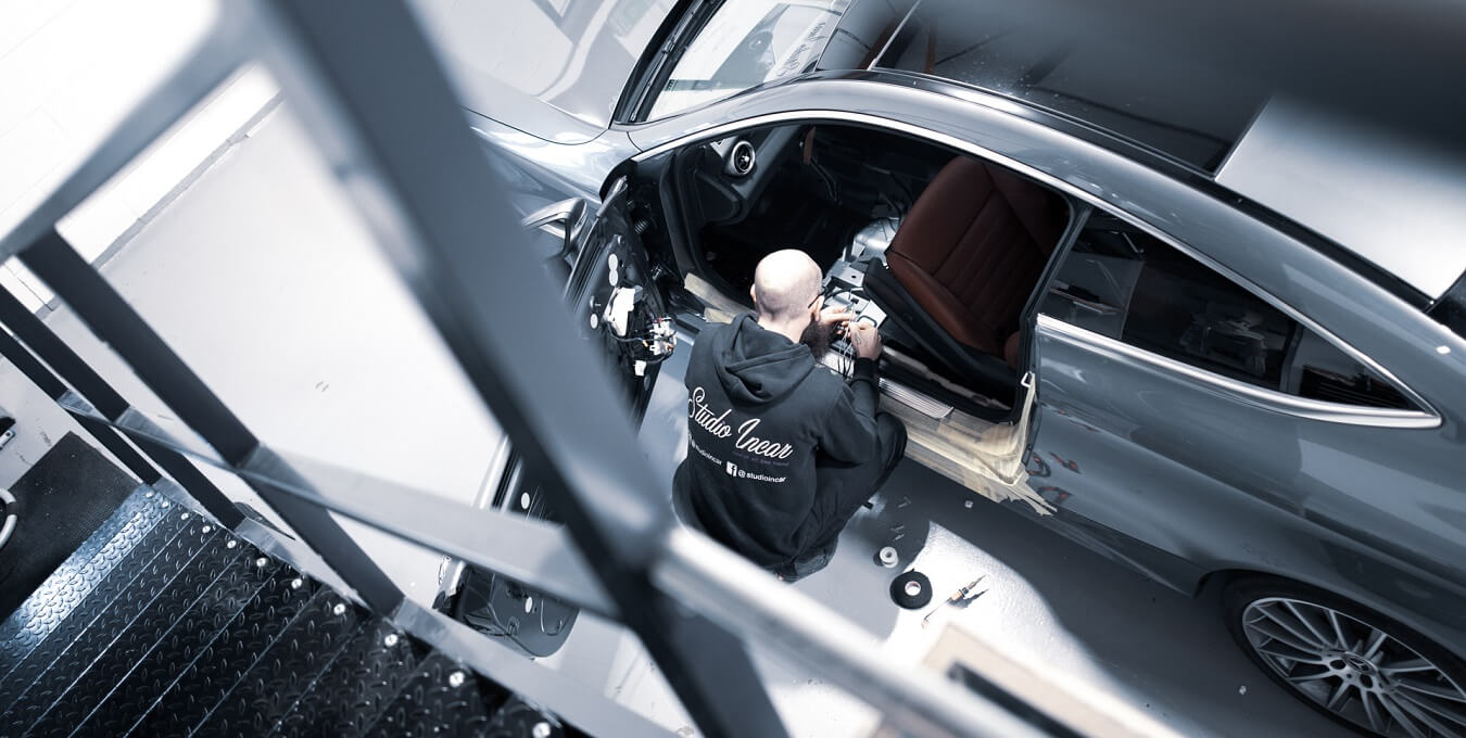 Stu working on a Bentley