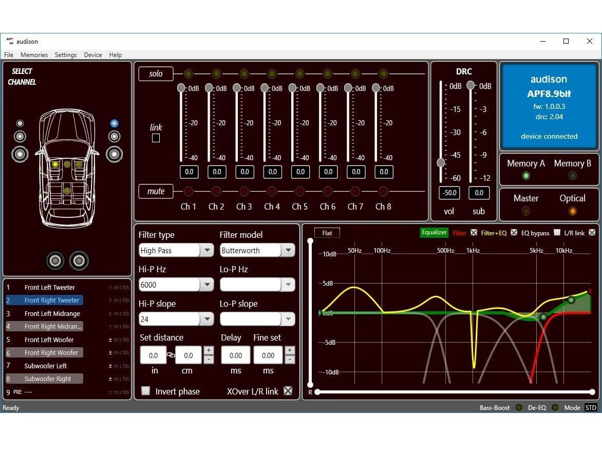 Audison Prima Forza AP F8.9 bit Amplifier with DSP - Interface