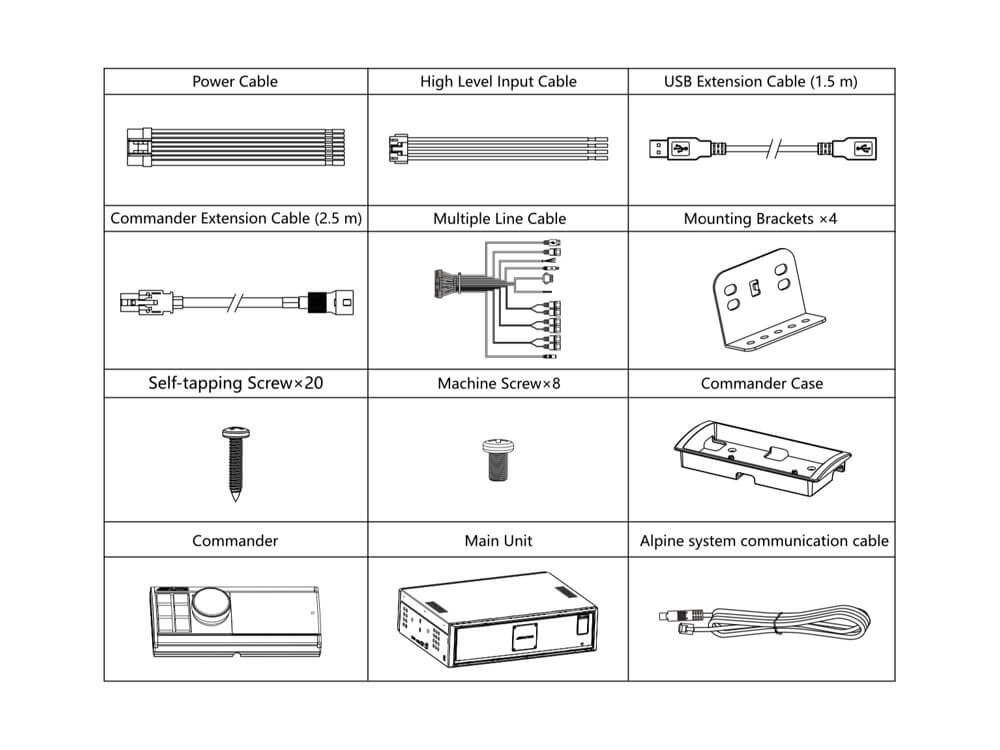 Alpine Status HDS-990 - Included Parts