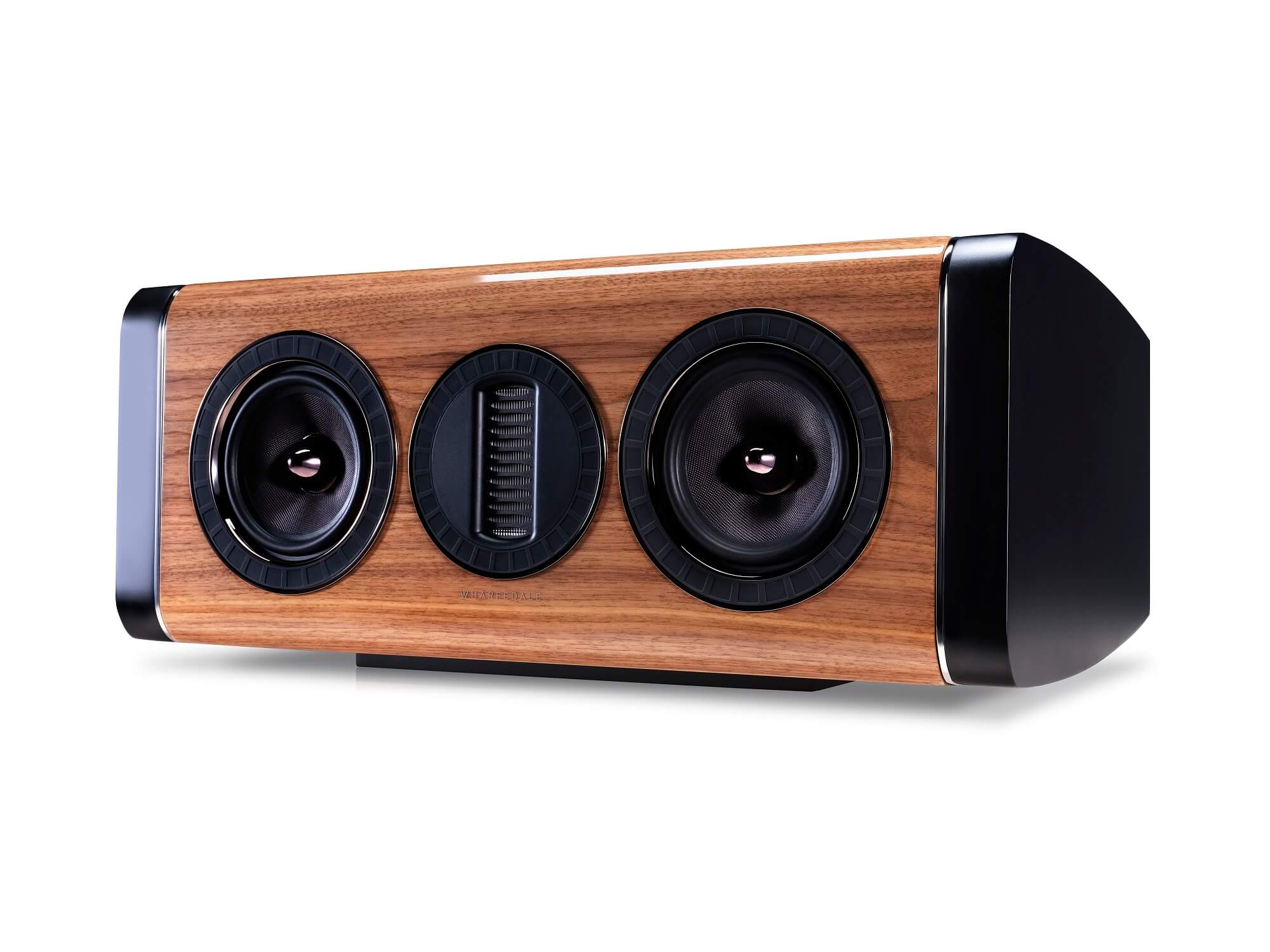 Wharfedale Aura C - Walnut Front Angle