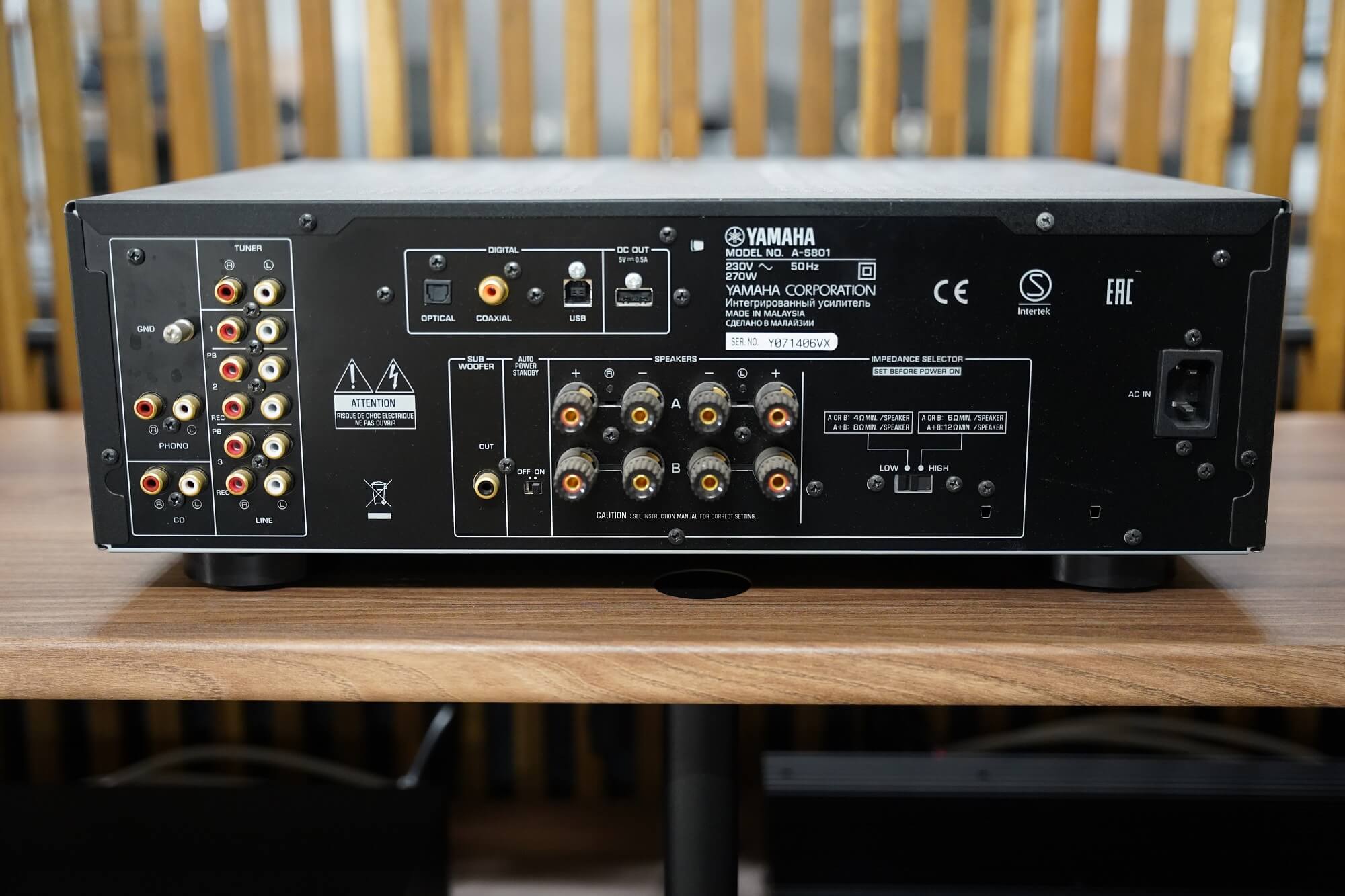 Yamaha A-S801 Integrated Amplifer - Rear