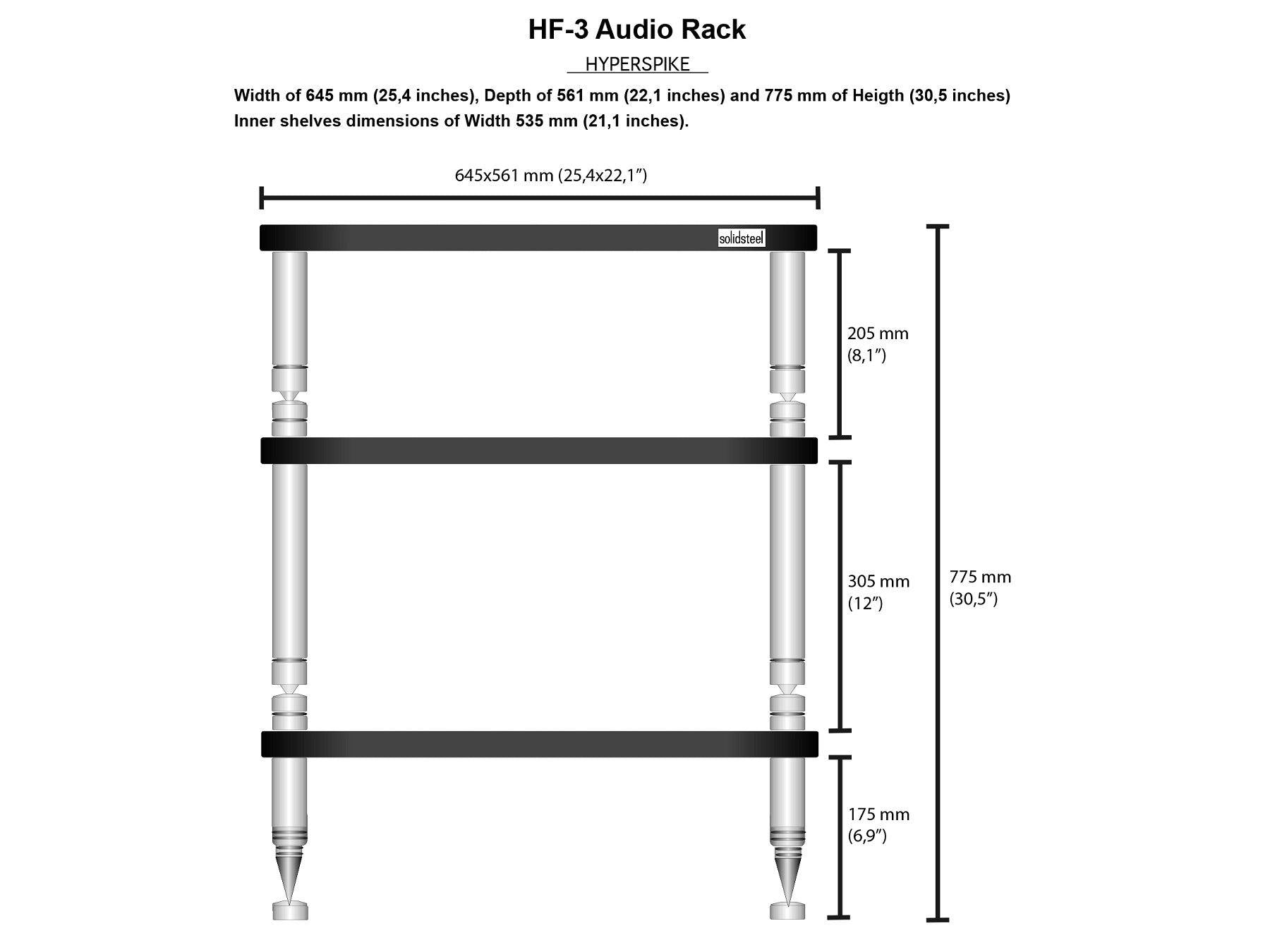 Solidsteel HF-3 - High-End Hi-Fi Audio Equipment Rack