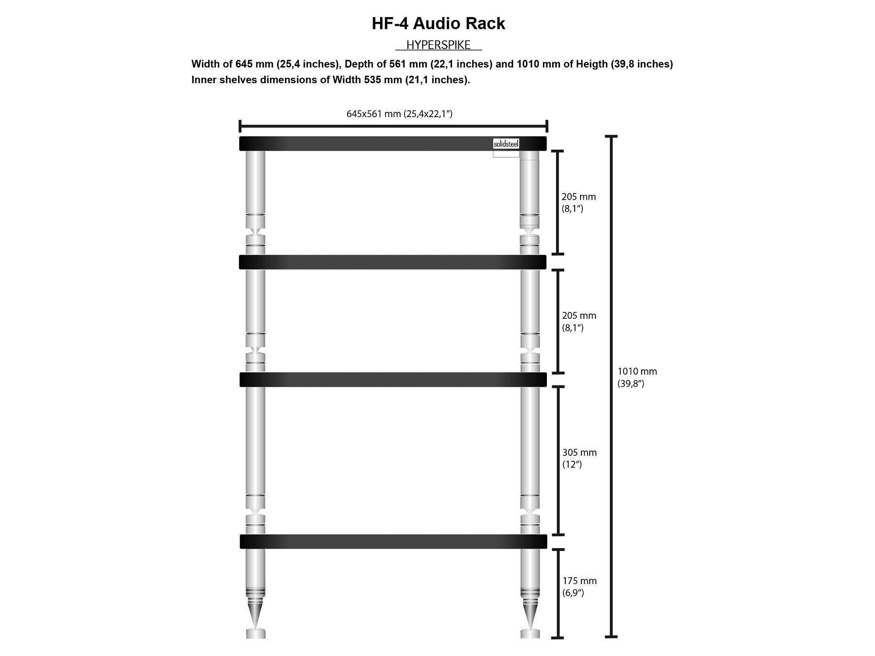 Solidsteel HF-4 - High-End Hi-Fi Audio Equipment Rack