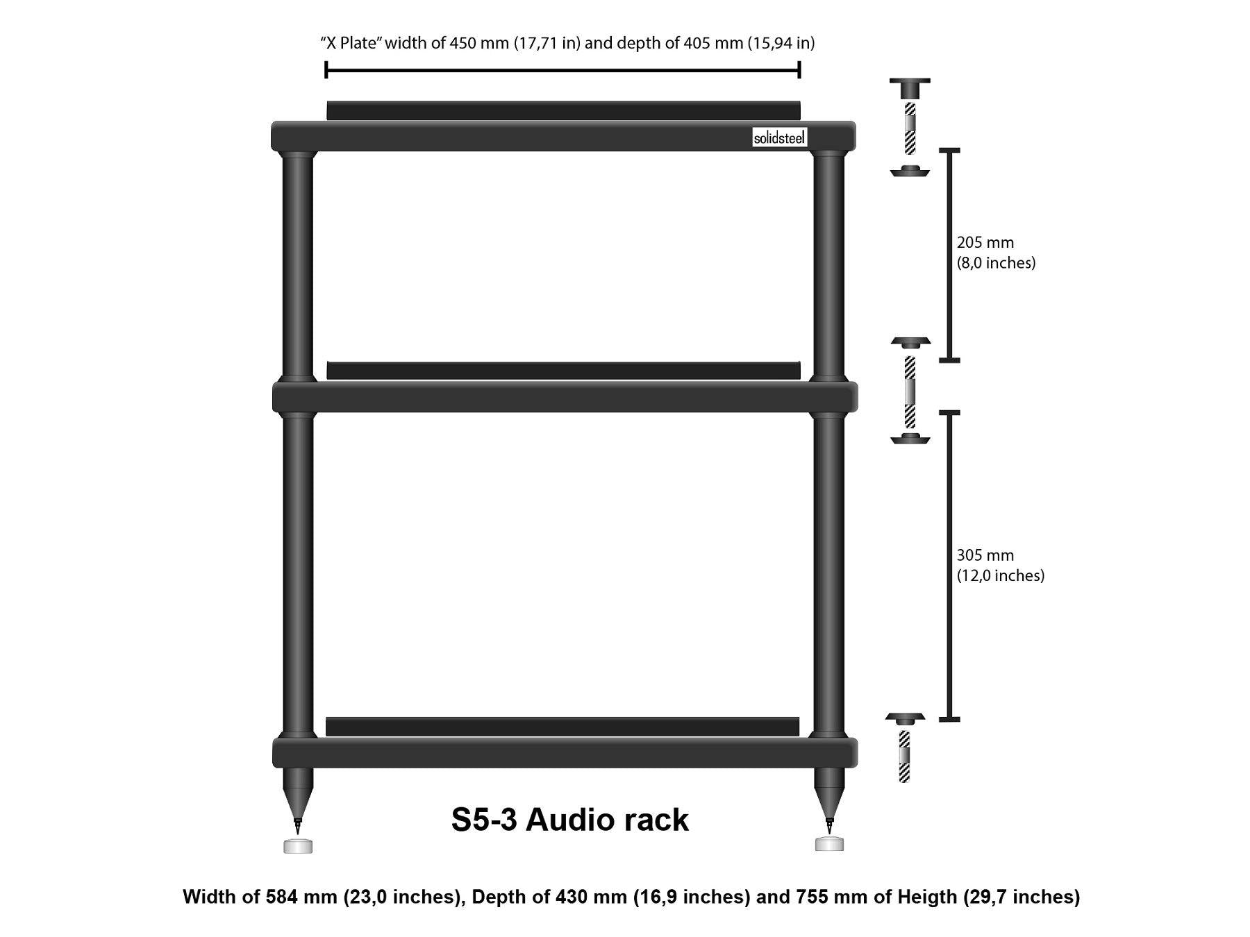 Solidsteel S5-3 - Advanced Hi-Fi Audio Equipment Rack