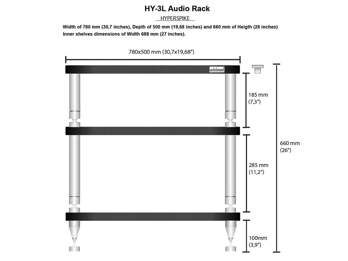 Sound Rack Dimensions Solidsteel HY-3L - High-End Hi-Fi Audio Equipment Rack – Studio Incar