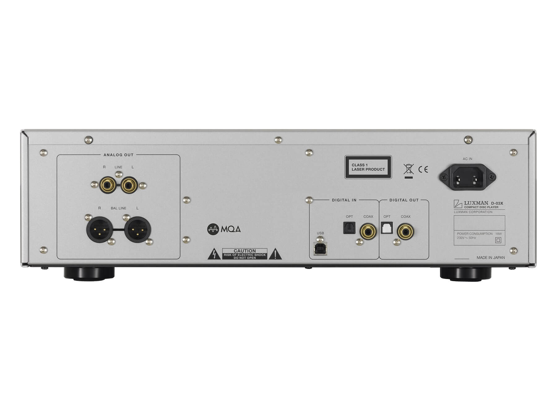 Luxman D-03X - CD Player - Rear Panel
