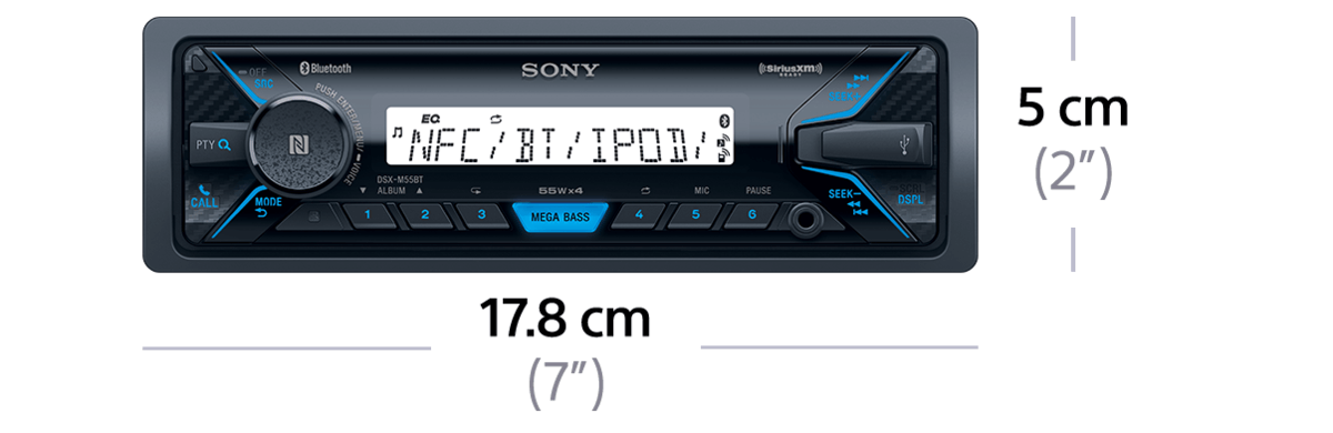 Sony DSX-M55BT - Dimensions